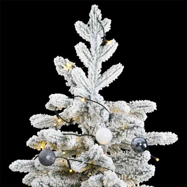 vidaXL Artificial Hinged Christmas Tree 300 LEDs & Ball Set 210 cm