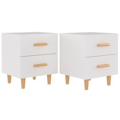 vidaXL Bed Cabinets 2 pcs White 40x35x47.5 cm
