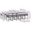 vidaXL 11 Piece Garden Dining Set with Cushions Grey Poly Rattan
