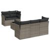 vidaXL 6 Piece Garden Sofa Set with Cushions Grey Poly Rattan