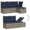 vidaXL 6 Piece Garden Sofa Set with Cushions Grey Poly Rattan