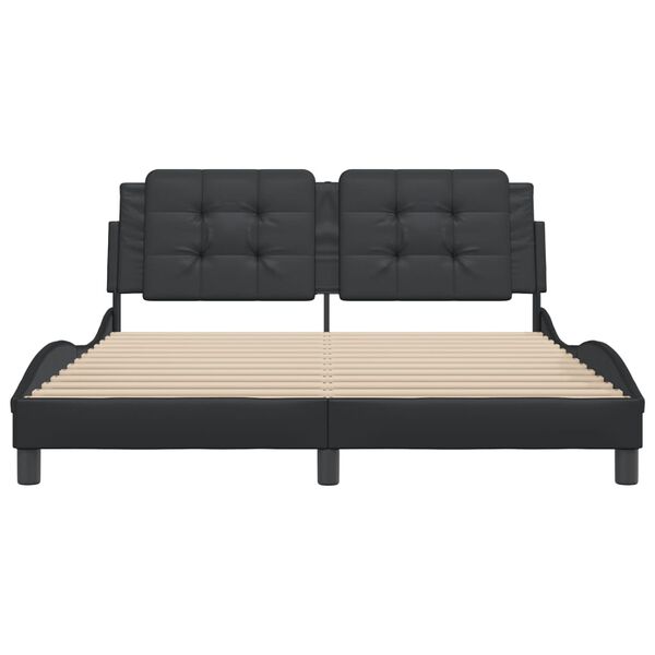 vidaXL Bed Frame without Mattress "Zadar" Black 152x203 cm Queen Fabric