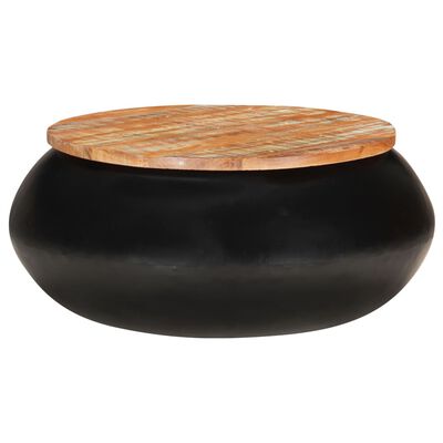 vidaXL Coffee Table Black 68x68x30 cm Solid Reclaimed Wood
