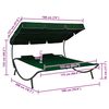 vidaXL Outdoor Lounge Bed with Canopy and Pillows Green
