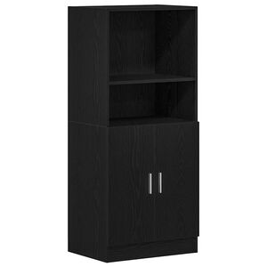vidaXL Kitchen Cabinet Black 57x41.5x131.5 cm Engineered Wood