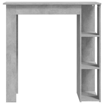vidaXL Bar Table with Shelf Concrete Grey 102x50x103.5 cm Engineered Wood