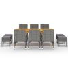 vidaXL 11 Piece Garden Dining Set Grey