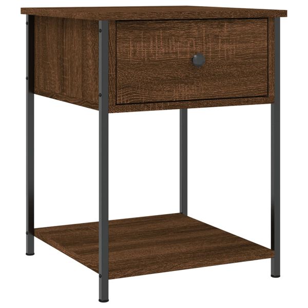 vidaXL Bedside Table Brown Oak 44x45x58 cm Engineered Wood
