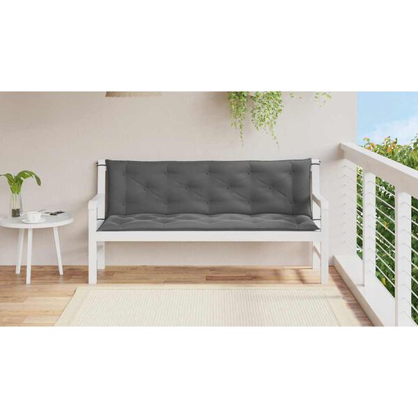 vidaXL Garden Bench Cushion Anthracite 150x(50+50)x7cm Oxford Fabric