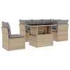 vidaXL 6 Piece Garden Sofa Set with Cushions Beige Poly Rattan
