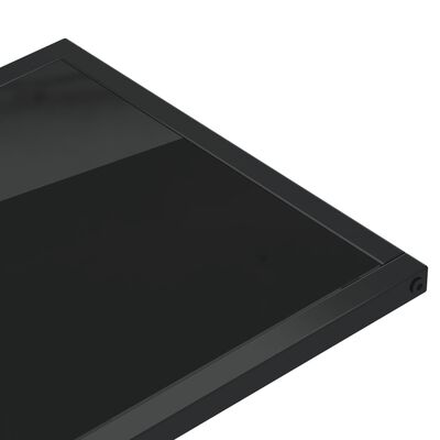 vidaXL Computer Side Table Black 50x35x65 cm Tempered Glass