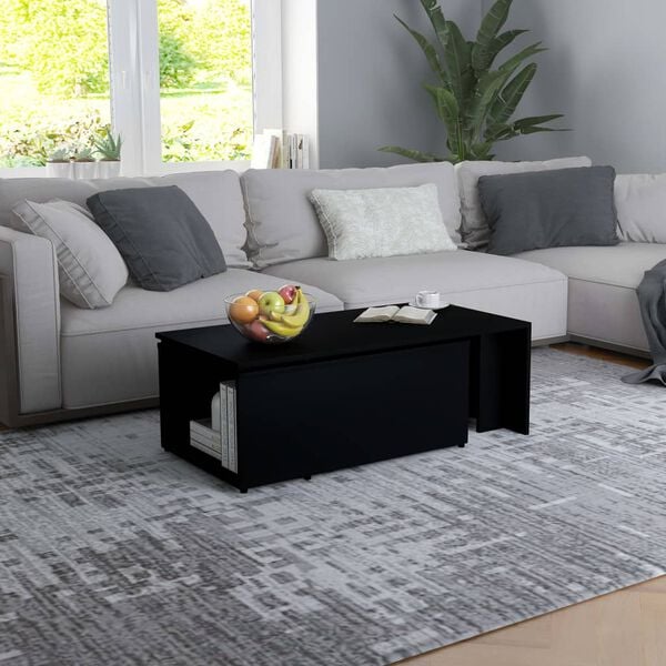 vidaXL Coffee Table Black 150x50x35 cm Engineered Wood