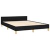 vidaXL Bed Frame without Mattress Black 137x187 cm Double Fabric