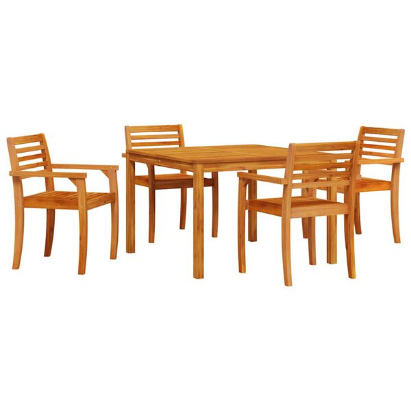 vidaXL Garden Dining Set 5 pcs Brown Solid acacia wood