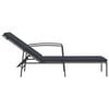 vidaXL Sun Loungers 2 pcs with Table Poly Rattan Grey