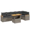 vidaXL 7 Piece Garden Sofa Set with Cushions Grey Poly Rattan