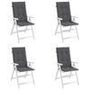 vidaXL Garden Highback Chair Cushions 4 pcs Anthracite 120x50x3 cm Fabric