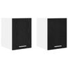 vidaXL Hanging Cabinet 2 pcs Black Oak and White Engineered Wood
