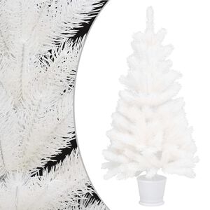 vidaXL Christmas Tree | White | PE (Polyethylene) | 90 cm | Decorative Inlays