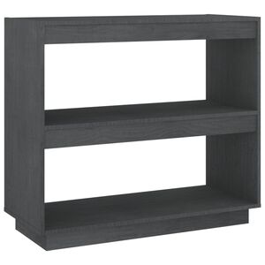vidaXL Book Cabinet Grey 80x35x71 cm Solid Wood Pine