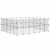 vidaXL 44-Panel Pet Cage with Door Black 35x35 cm Steel