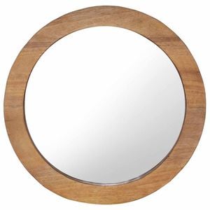 vidaXL Mirror | Brown | Solid teak wood, Glass | Medium | Decorative Inlays