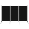 vidaXL 3-Panel Room Divider Black 260x180 cm Fabric
