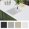 vidaXL Overmount Kitchen Sink Single Basin Granite Cream White