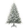 vidaXL Artificial Christmas Tree LED&Ball Set&Flocked Snow 180cm PVC&PE