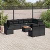 vidaXL 11 Piece Garden Sofa Set with Cushions Black Poly Rattan