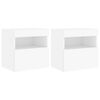 vidaXL TV Wall Cabinets with LED Lights 2 pcs White 40x30x40 cm