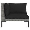 vidaXL 3 Piece Garden Lounge Set Dark Grey Half Round Poly Rattan