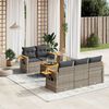 vidaXL 6 Piece Garden Sofa Set with Cushions Grey Poly Rattan