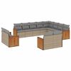 vidaXL 12 Piece Garden Sofa Set with Cushions Beige Poly Rattan