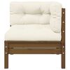 vidaXL 3 Piece Garden Lounge Set with Cream Cushions Solid Pinewood