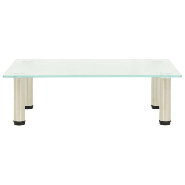 vidaXL TV Stand Frosted 60x35x17 cm Tempered Glass