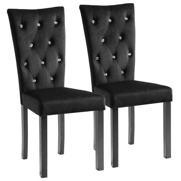 vidaXL Dining Chairs 2 pcs Black Velvet