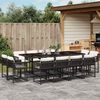 vidaXL 13 Piece Garden Dining Set with Cushions Black Poly Rattan