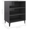 vidaXL Sideboard High Gloss Grey 57x35x70 cm Engineered Wood