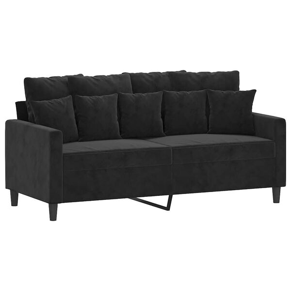 vidaXL 2-Seater Sofa Black 140 cm Velvet