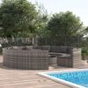 vidaXL 10 Piece Garden Lounge Set with Cushions Poly Rattan Grey