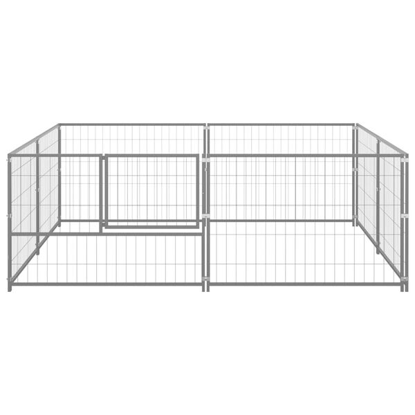 vidaXL Dog Kennel Silver 4 m&sup2; Steel