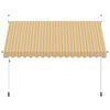 vidaXL Manual Retractable Awning 350 cm Yellow and Blue Stripes