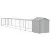 vidaXL Chicken Cage with Run Light Grey 117x813x123 cm Galvanised Steel