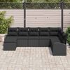 vidaXL Garden Sofa Set with Cushion 8 pcs Black Poly Rattan