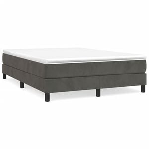 vidaXL Box Spring Bed Frame Dark Grey Full Velvet