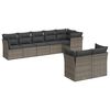 vidaXL 8 Piece Garden Sofa Set with Cushions Grey Poly Rattan