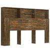 vidaXL Headboard Cabinet Smoked Oak 160x19x103.5 cm