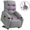 vidaXL Stand up Massage Recliner Chair Light Grey Fabric