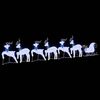 vidaXL LED Reindeers 7 pcs White Fabric